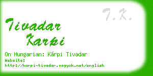 tivadar karpi business card