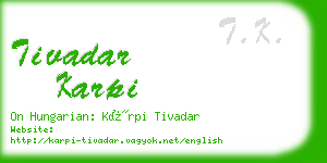 tivadar karpi business card